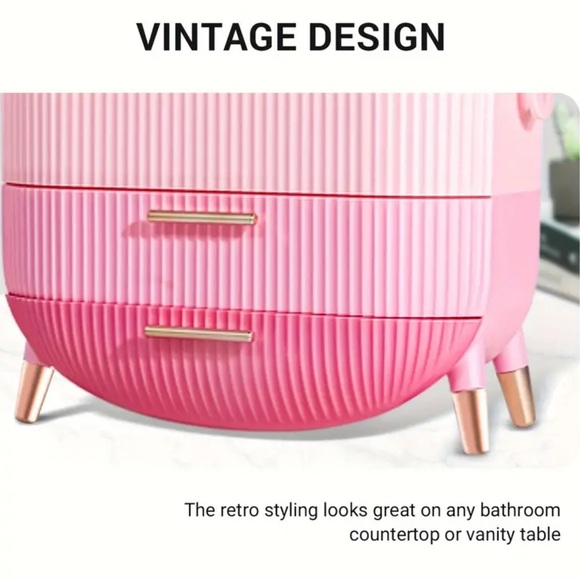 New Pink Retro Style Makeup Organizer - Picture 6 of 6